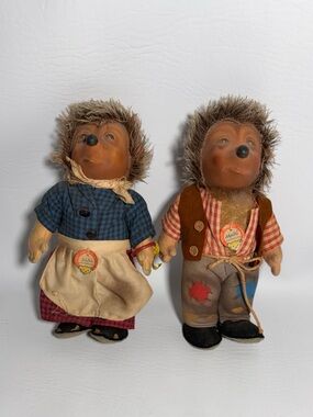 Vintage Steiff Micki and Mecki Hedgehogs Made in Germany